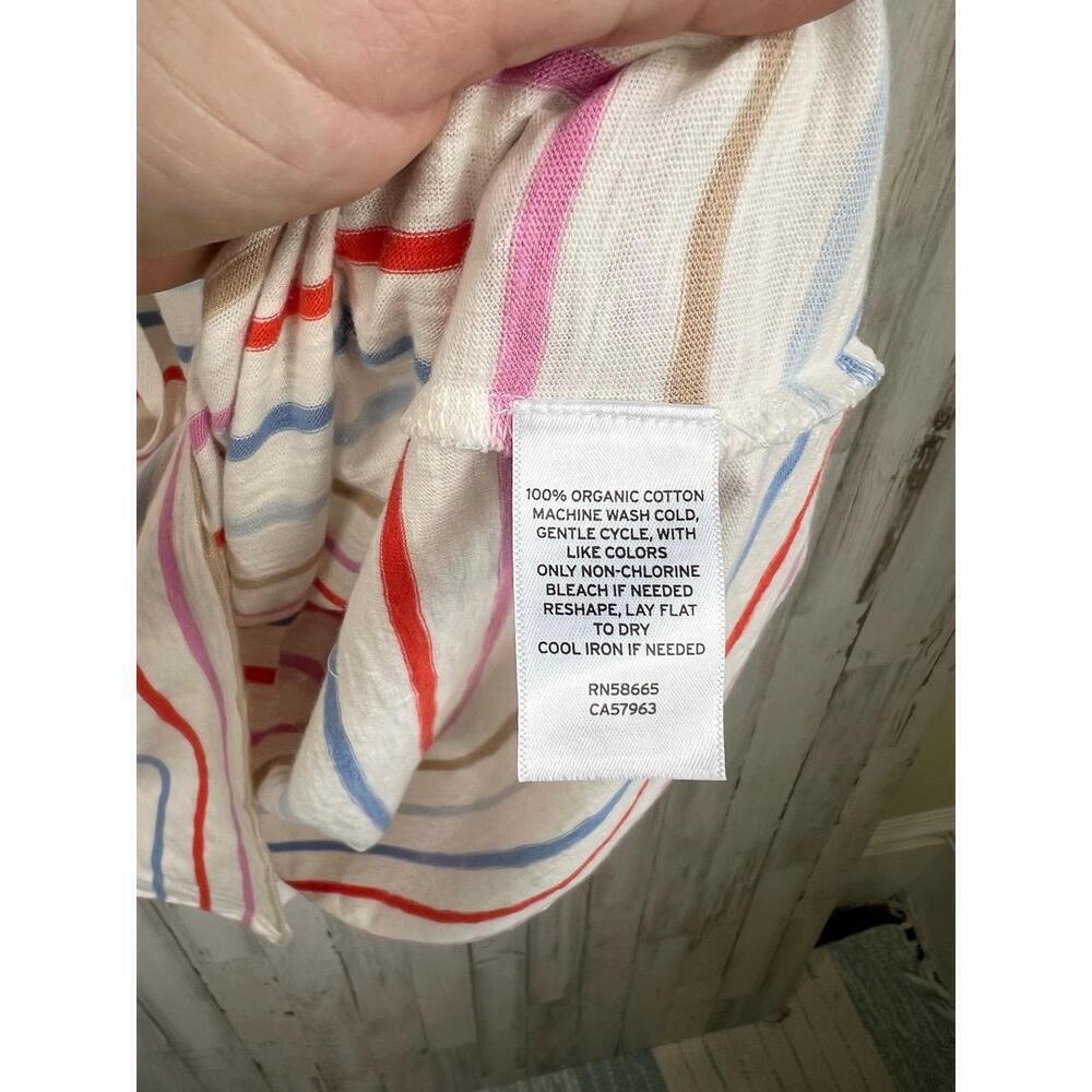 Caslon Striped Shirt Dress Short Sleeve Drawstring Casual Size S with Pockets - Picture 11 of 12